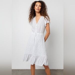 RAILS Kiki White + Lilac-Blue Wisteria Print Dress S